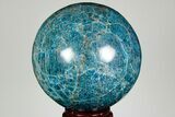 Bright Blue Apatite Sphere - Madagascar #191363-2